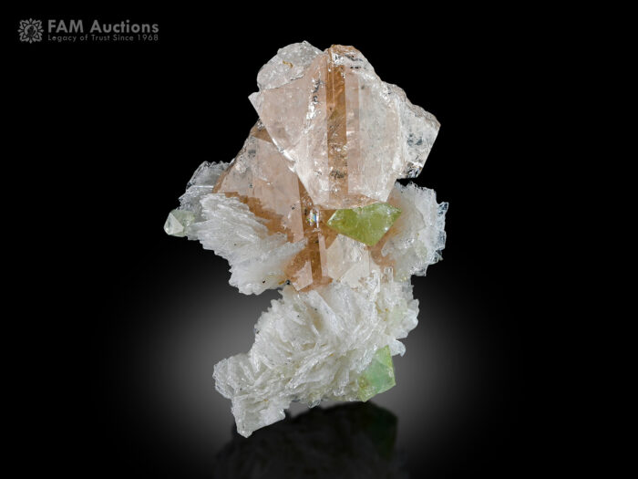 Topaz with herderite and clevelandite, Skardu District, Gilgit-Baltistan, Pakistan.