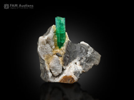 Emerald on matrix from Panjshir Valley, Afghanistan.