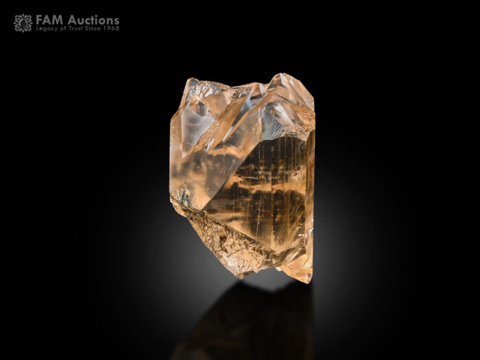 Etched topaz crystal from Dassu, Braldu Valley, Shigar District, Gilgit-Baltistan, Pakistan.