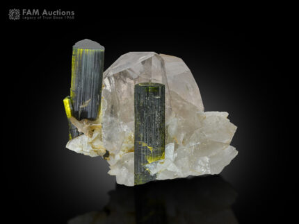 Green tourmaline crystal from Skardu District, Pakistan.