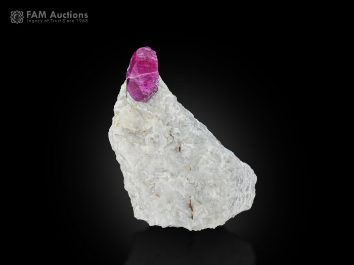 Ruby with pyrite on matrix from Hunza Valley, Gilgit Baltistan, Pakistan.