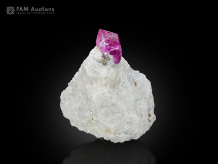Ruby with pyrite on matrix from Hunza Valley, Gilgit Baltistan, Pakistan.