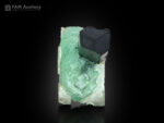Schorl with fluorite from Stak Nala, Haramosh Mts., Roundu District, Gilgit-Baltistan, Pakistan.
