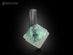 Schorl with fluorite from Stak Nala, Haramosh Mts., Roundu District, Gilgit-Baltistan, Pakistan.
