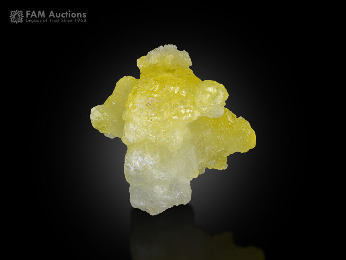 Yellow brucite specimen from Qilla Saifullah, Baluchistan Province, Pakistan.
