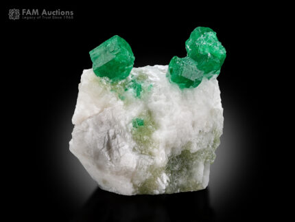 Beryl var. emerald crystals on matrix from Swat District, Khyber Pakhtunkhwa Province, Pakistan.