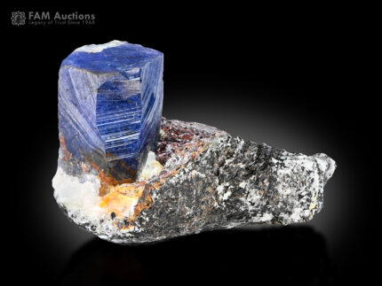 Corundum var. sapphire on matrix from Zazafotsy Quarry, Zazafotsy, Ihosy District, Ihorombe, Madagascar.