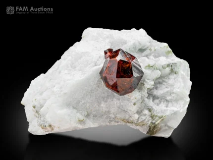 Garnet var. spessartine with feldspar from Shengus, Roundu District, Gilgit-Baltistan, Pakistan.