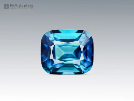 Cushion cut indicolite tourmaline gemstone showing rich blue color from Afghanistan