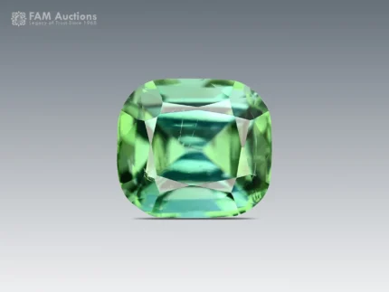 Blue green cushion cut tourmaline gemstone 1.80 ct from Afghanistan, natural, untreated