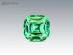 Cushion cut green and blue tourmaline gemstone from Afghanistan with eye-clean clarity.