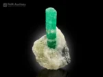 Green emerald crystal on a light matrix, Pakistan mineral specimen