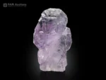 Self-standing purple apatite crystal with white tones and green byssolite inclusions