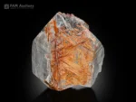 Quartz crystal with dense golden copper rutile sagenite inclusions