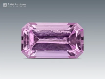 1.80 carat emerald cut pink topaz with delicate rose pink color and excellent clarity from Pakistan