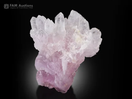 Rose quartz with soft color and multiple natural terminations