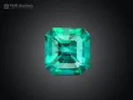 Asscher cut tourmaline gemstone with blue and green colors from Afghanistan