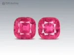 Hot pink rubellite tourmaline pair cushion cut Afghanistan.