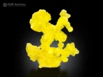 Bright yellow brucite mineral specimen with sculptural rounded formation from Pakistan.