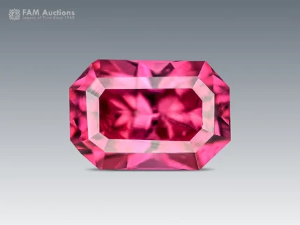 Pink emerald cut Rhodolite Garnet gemstone weighing 0.75 carat from Africa