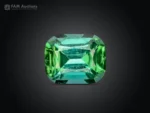 Cushion cut blue and green tourmaline gemstone from Afghanistan with vibrant color
