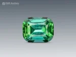 Cushion cut blue and green tourmaline gemstone from Afghanistan with vibrant color