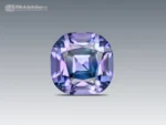 11.10 carat cushion-cut purple apatite gemstone with brilliant luster.