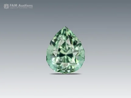 Mint green pear cut Apatite gemstone weighing 3.40 carats from Pakistan.