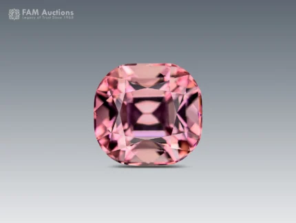 Natural 5.40 carat pink cushion-cut tourmaline gemstone from Afghanistan with excellent luster and brilliance