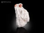 Fiery red Spessartine Garnet crystal on white Albite matrix with excellent contrast