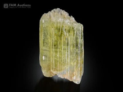 Pale yellow Spodumene var. Triphane crystal from Afghanistan.