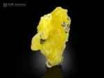 Natural yellow Brucite specimen with botryoidal formation and silky luster.
