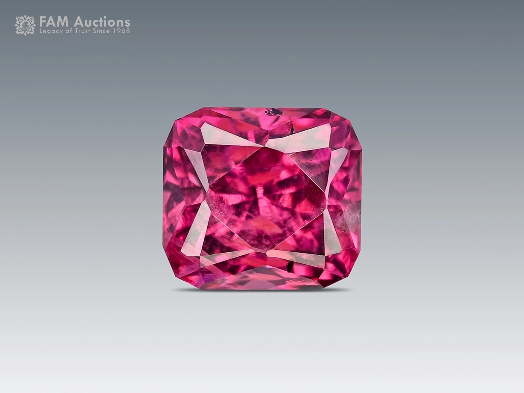 1.05 ct cushion cut raspberry pink rhodolite garnet from Africa (1) Cushion cut raspberry pink rhodolite garnet gemstone from Africa, 1.05 carats, untreated