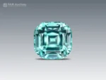 Natural 2.70 carat cushion-cut seafoam green tourmaline from Afghanistan.