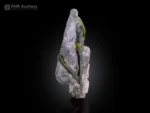 Lilac apatite crystals with epidote and chlorite spray association specimen.