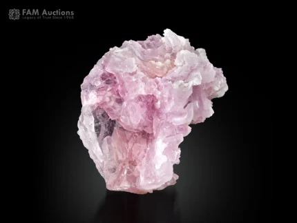 Lustrous pink rose quartz specimen with superb pink color.