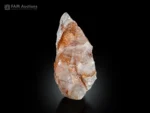 Transparent crystal with golden-orange Rutile in sagenite form included within the crystal and on the surface