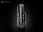 Black Schorl Tourmaline crystal with pronounced vertical striations and prismatic form
