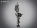 Tree-like epidote specimen with lustrous radiating crystals.