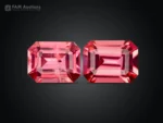 Natural 1.40-carat emerald-cut pink vayrynenite pair from Pakistan.
