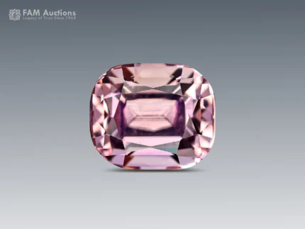 Natural 1.70 carat cushion-cut pink tourmaline from Afghanistan.