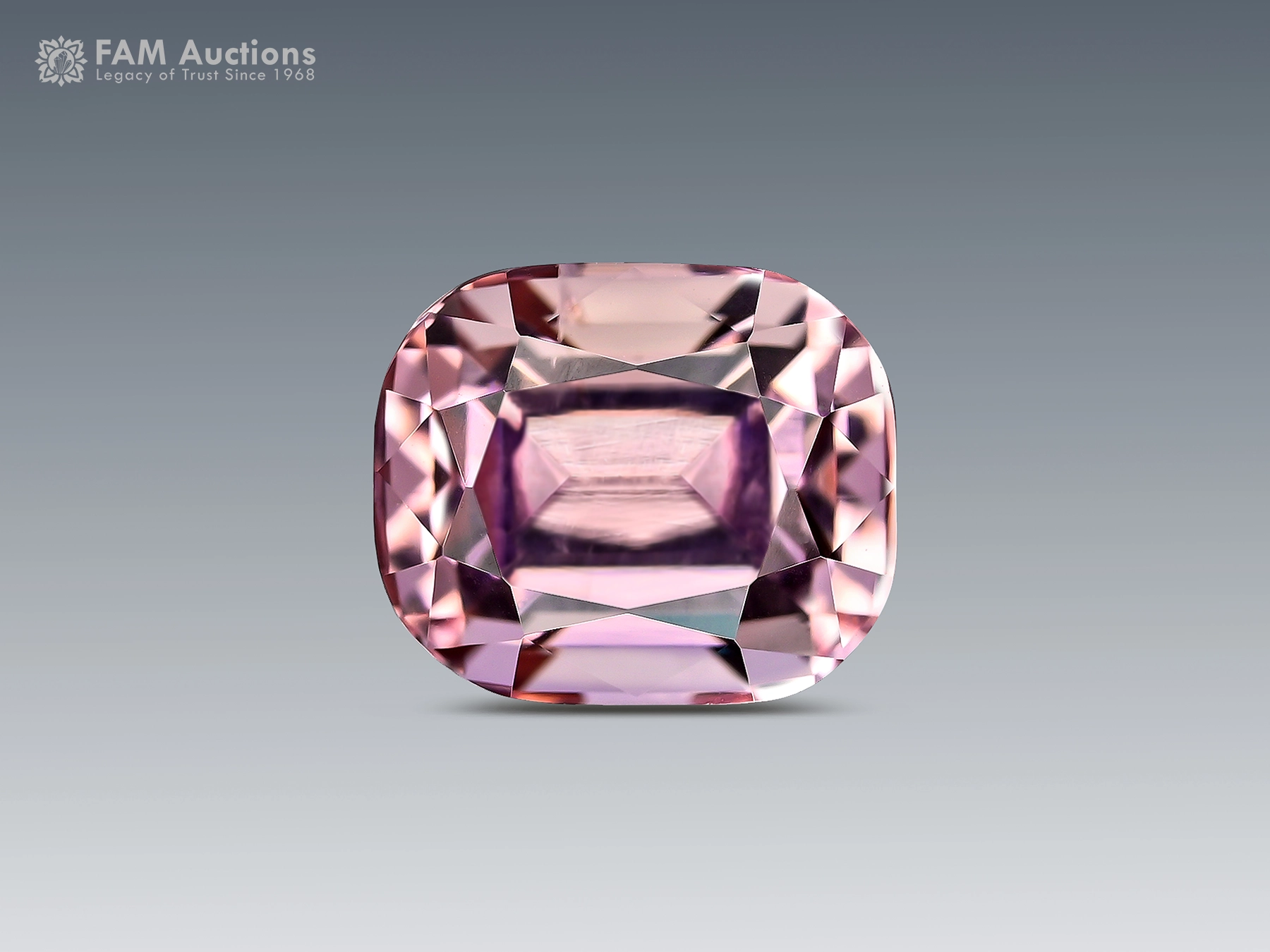 1.70 carat cushion tourmaline (2) Natural 1.70 carat cushion-cut pink tourmaline from Afghanistan.