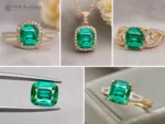 7-carat cushion-cut blue-green tourmaline with teal highlights from Afghanistan