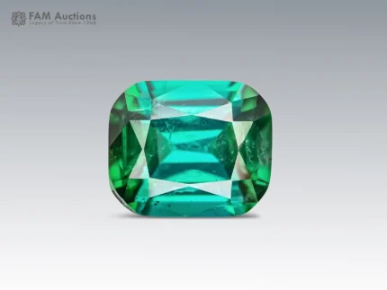 7-carat cushion-cut blue-green tourmaline with teal highlights from Afghanistan
