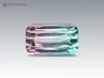 13.95 carat elongated cushion-cut tourmaline with pink and blue-green color zoning from Afghanistan