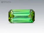 5.15 carat emerald-cut green tourmaline with eye-clean clarity from Afghanistan