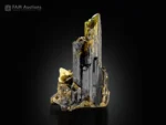 Epidote crystal cluster with elongated dark green crystals from Pakistan.