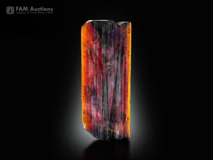 Fiery red brookite crystal with phantom inclusions from Pakistan.
