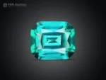 2.50-carat cushion-cut lagoon-blue tourmaline with green undertones from Afghanistan