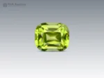 0.75 carat cushion cut green peridot from Pakistan with eye-clean clarity
